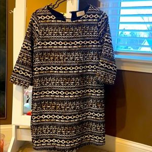 Worn once! Black gold and white dress.